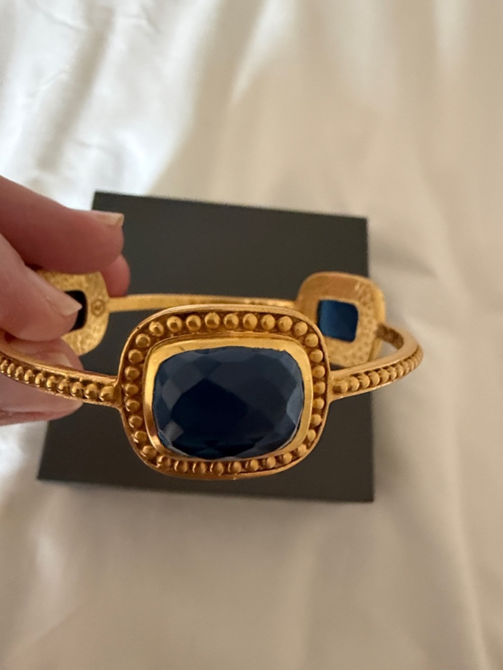 Julie Vos Gold-Tone Cuff Bracelet with Royal Blue Stones - Women Jewelry - Picture 4 of 6
